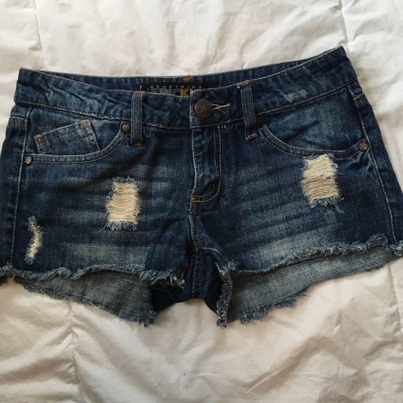 Denim Frayed Shorts - Picture 1 of 4